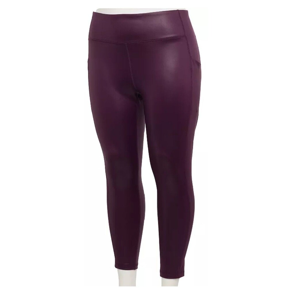 NWT Womens 1X Tek Gear Ultrastretch High-Waisted Side Pocket 7/8 Legging Wicking